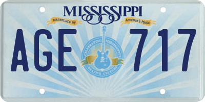 MS license plate AGE717