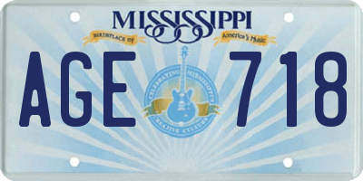 MS license plate AGE718