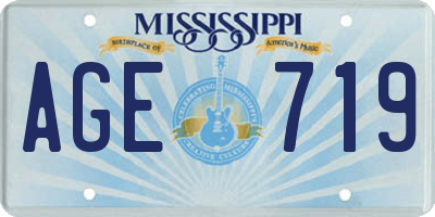 MS license plate AGE719