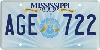 MS license plate AGE722
