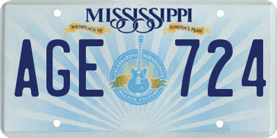MS license plate AGE724