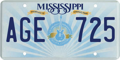 MS license plate AGE725