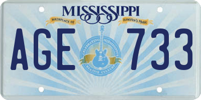MS license plate AGE733