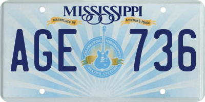 MS license plate AGE736