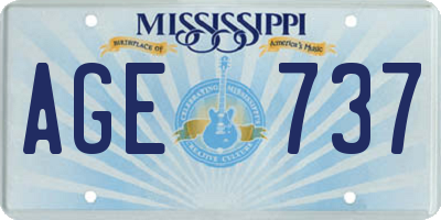 MS license plate AGE737