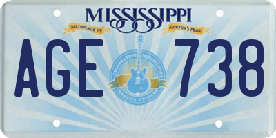 MS license plate AGE738