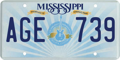 MS license plate AGE739
