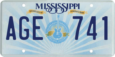 MS license plate AGE741