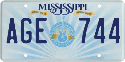 MS license plate AGE744