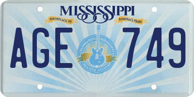 MS license plate AGE749