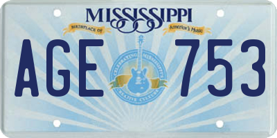 MS license plate AGE753