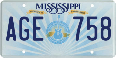 MS license plate AGE758