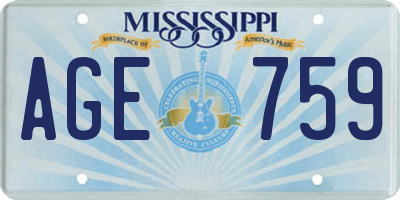 MS license plate AGE759