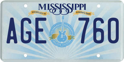 MS license plate AGE760