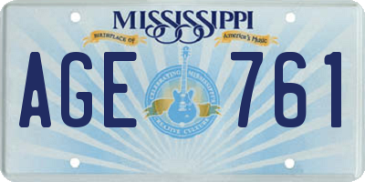 MS license plate AGE761