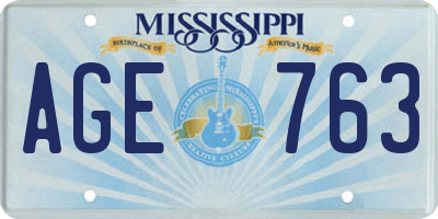 MS license plate AGE763