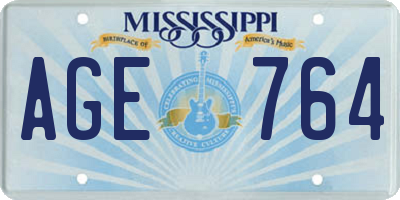 MS license plate AGE764