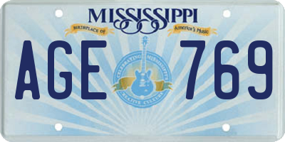 MS license plate AGE769