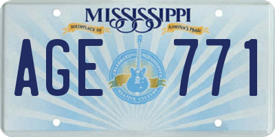 MS license plate AGE771