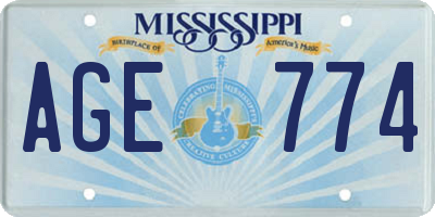 MS license plate AGE774