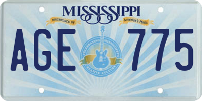 MS license plate AGE775