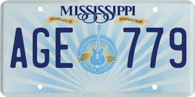 MS license plate AGE779