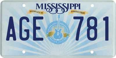 MS license plate AGE781