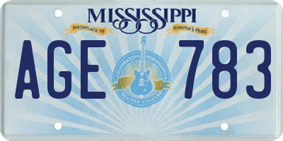 MS license plate AGE783