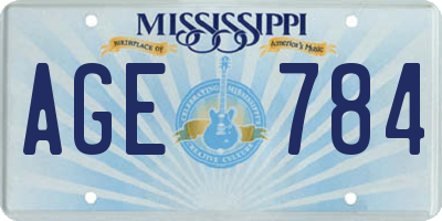 MS license plate AGE784