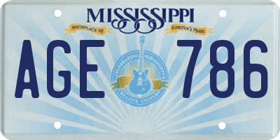 MS license plate AGE786