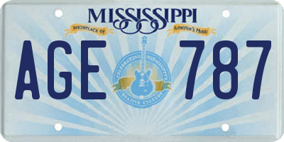 MS license plate AGE787