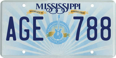MS license plate AGE788