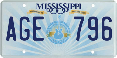 MS license plate AGE796