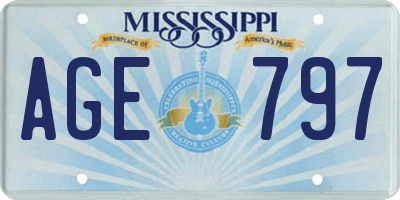 MS license plate AGE797