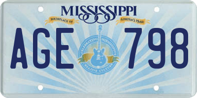 MS license plate AGE798