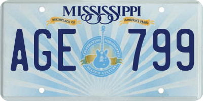 MS license plate AGE799