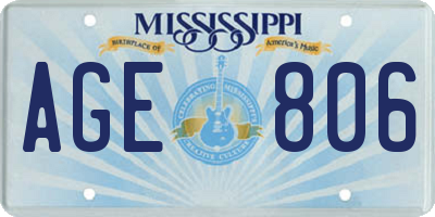 MS license plate AGE806
