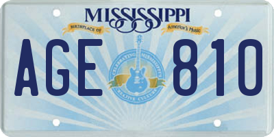 MS license plate AGE810