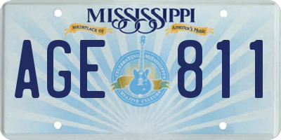 MS license plate AGE811