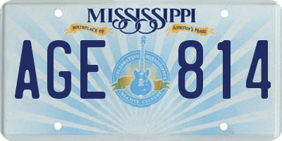 MS license plate AGE814