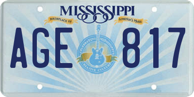 MS license plate AGE817