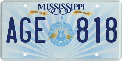 MS license plate AGE818