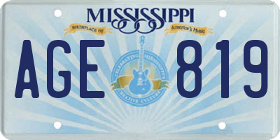 MS license plate AGE819
