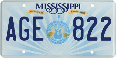 MS license plate AGE822