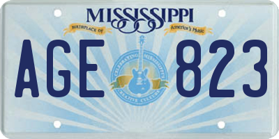 MS license plate AGE823