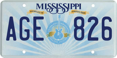 MS license plate AGE826