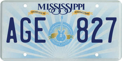 MS license plate AGE827