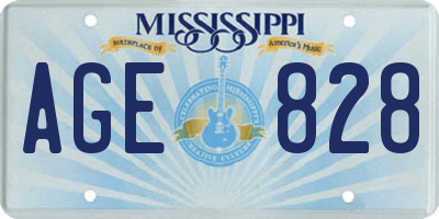 MS license plate AGE828