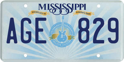 MS license plate AGE829