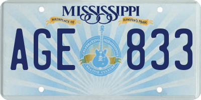 MS license plate AGE833